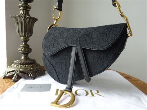 Saddle Bag Black Dior Oblique Jacquard .